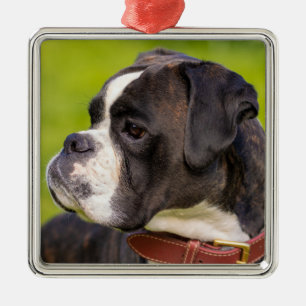 Brindle Boxer Puppy Dog Metal Ornament