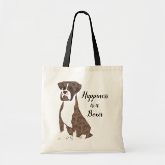 Brindle Boxer Shopping Tote with Custom Text
