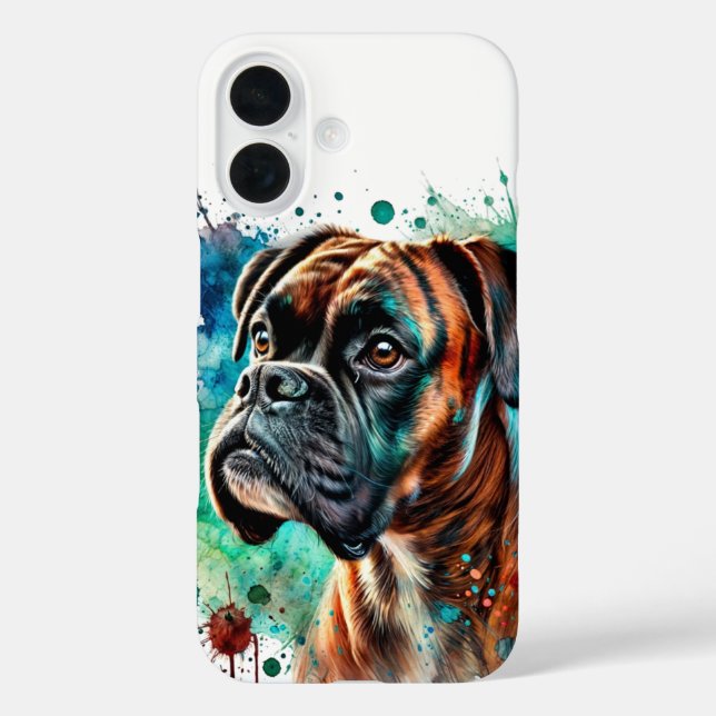 Brindle Boxer Watercolor Art Case-Mate iPhone Case (Back)