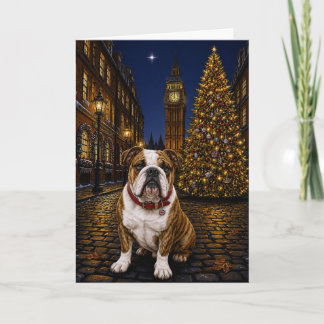 Brindle Bulldog Holiday Card