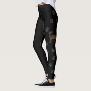 Brindle Bullmastiff Cute Cartoon Dog & Paws Leggings