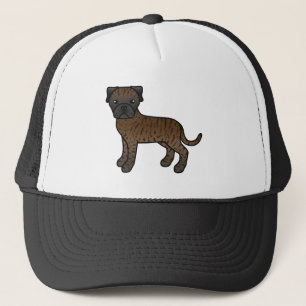 Brindle Bullmastiff Cute Cartoon Dog Trucker Hat