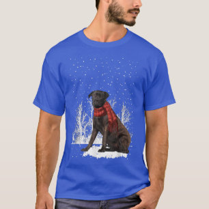 Brindle Bullmastiff Winter Scarf Dogs Tree Forest T-Shirt