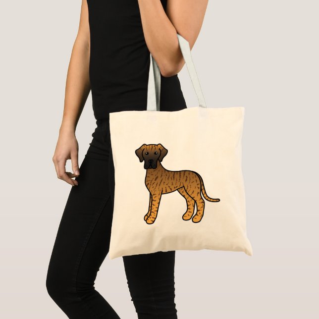 Brindle Coat Great Dane Dog Drawing Tote Bag (Front (Product))
