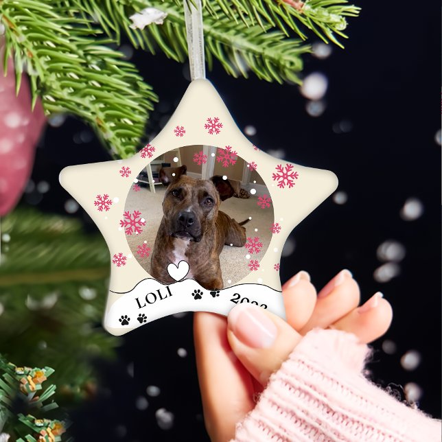 Brindle Dog Personalised Hand Drawing Ceramic Ornament (Creator Uploaded)