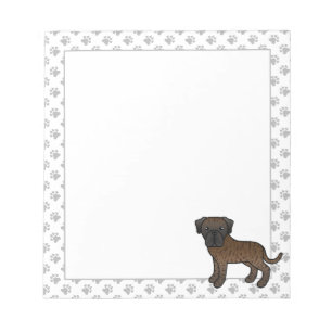 Brindle English Mastiff Cute Cartoon Dog Notepad