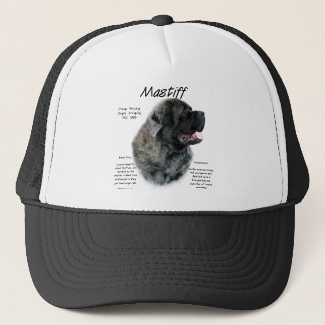 Brindle Fluffy Mastiff History  Trucker Hat (Front)