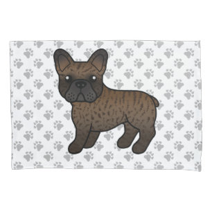 Brindle French Bulldog Cute Cartoon Dog Pillowcase