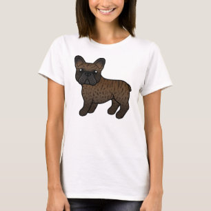 Brindle French Bulldog Cute Cartoon Dog T-Shirt