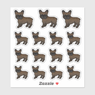 Brindle French Bulldog Cute Cartoon Dogs