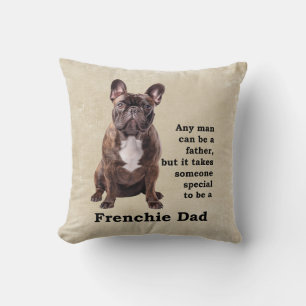 Brindle French Bulldog Dad Cushion