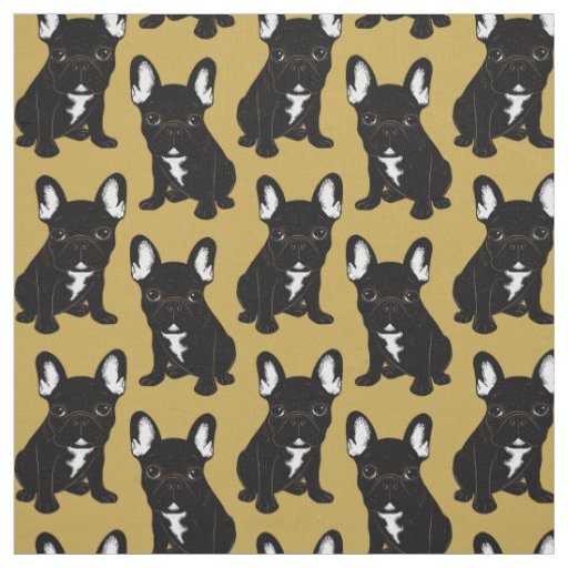 Brindle French Bulldog Fabric