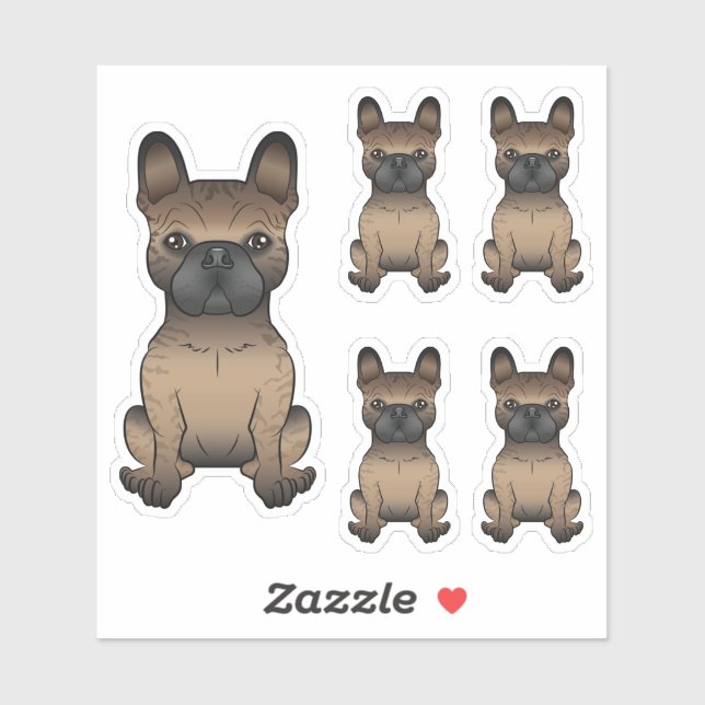 Brindle French Bulldog / Frenchie Cute Cartoon Dog (Sheet)