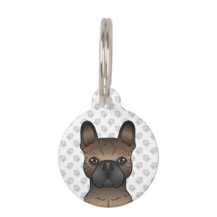 Brindle French Bulldog / Frenchie Dog & Pet's Info Pet Tag