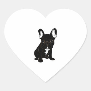 Brindle French Bulldog Heart Sticker