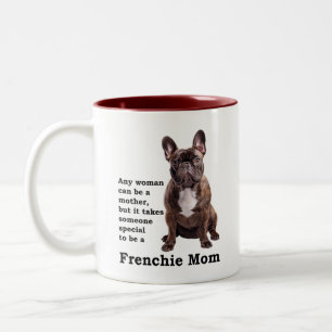 Brindle French Bulldog Mum Two-Tone Coffee Mug