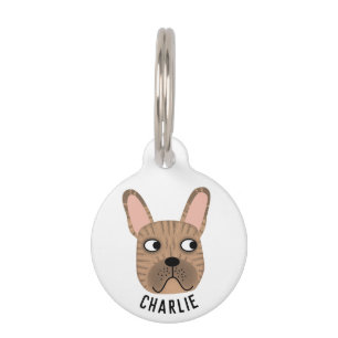 Brindle French Bulldog Pet ID Tag