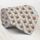 Brindle French Bulldog Tie<br><div class="desc">A fun little Brindle French Bulldog or Frenchie pattern on a duck egg blue background.  Great for all dog lovers,  pet sitters,  dog walkers and veterinarians.  Original art by Nic Squirrell.</div>