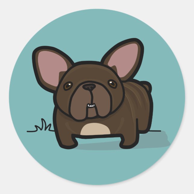 Brindle Frenchie Classic Round Sticker (Front)
