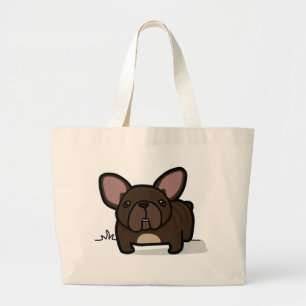 Brindle Frenchie Large Tote Bag