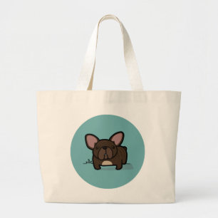 Brindle Frenchie Large Tote Bag