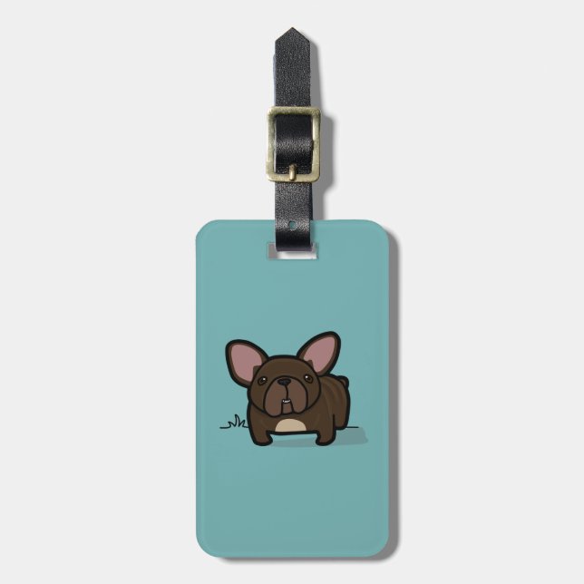 Brindle Frenchie Luggage Tag (Front Vertical)
