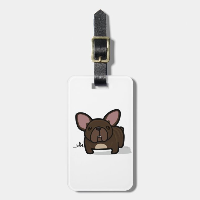 Brindle Frenchie Luggage Tag (Front Vertical)