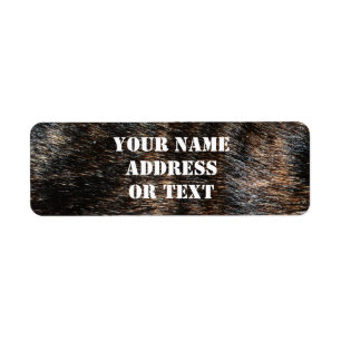 Brindle Fur Texture Camouflage Return Address Label
