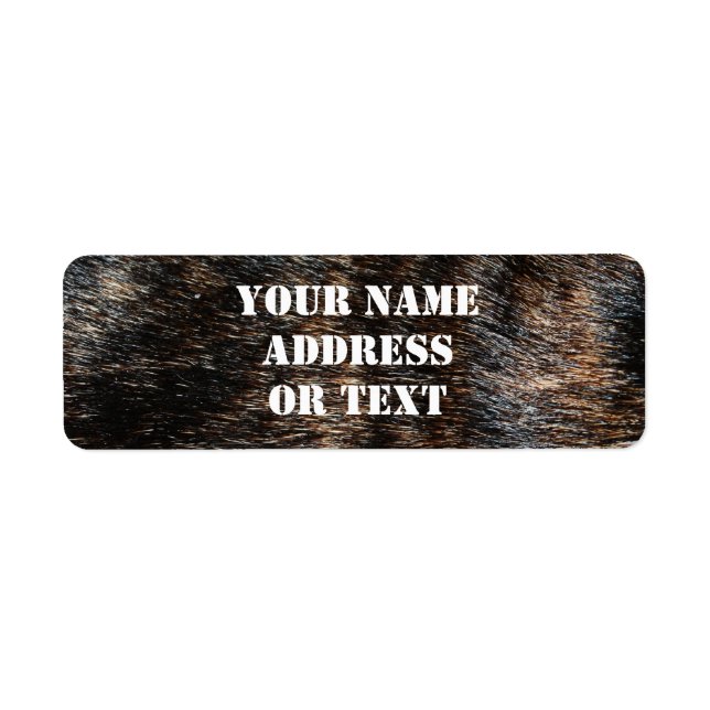 Brindle Fur Texture Camouflage Return Address Label (Front)