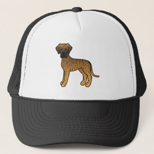 Brindle Great Dane Cute Cartoon Dog Trucker Hat