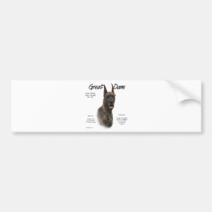 Brindle Great Dane History Design Bumper Sticker