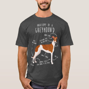 Brindle Greyhound Dog Anatomy T-Shirt