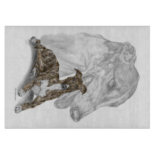 Brindle Greyhound Dog Art Cutting Board