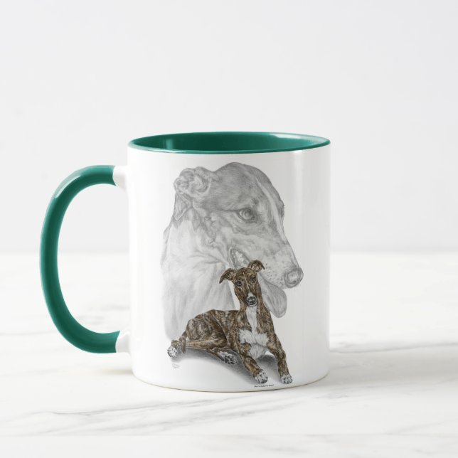 Brindle Greyhound Dog Art Mug (Left)
