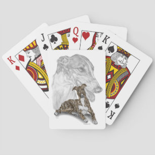 Brindle Greyhound Dog Art Playing Cards