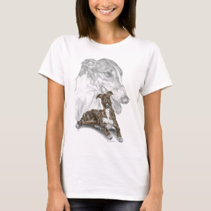 Brindle Greyhound Dog Art T-Shirt