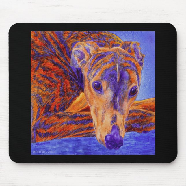 Brindle Greyhound Mousepad - "Ace" (Front)