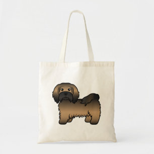 Brindle Havanese Cute Cartoon Dog Illustration Tote Bag