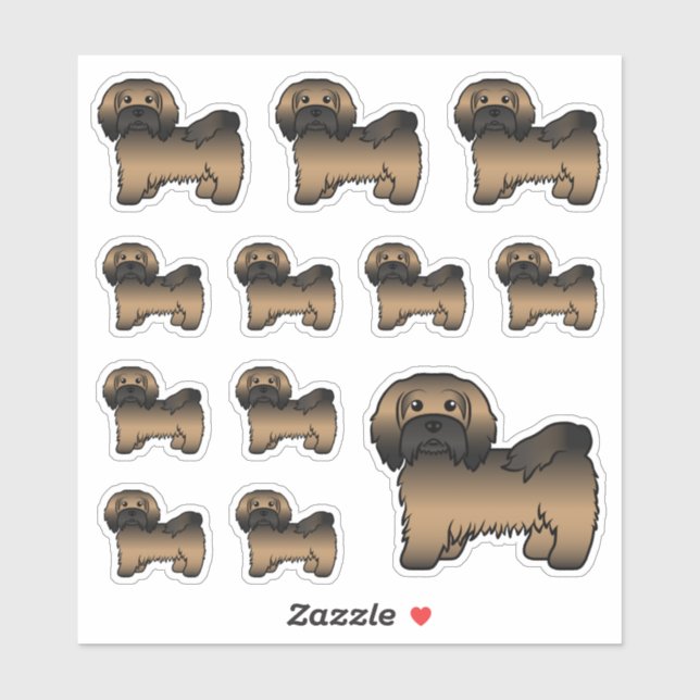 Brindle Havanese Cute Cartoon Dog Illustrations (Sheet)
