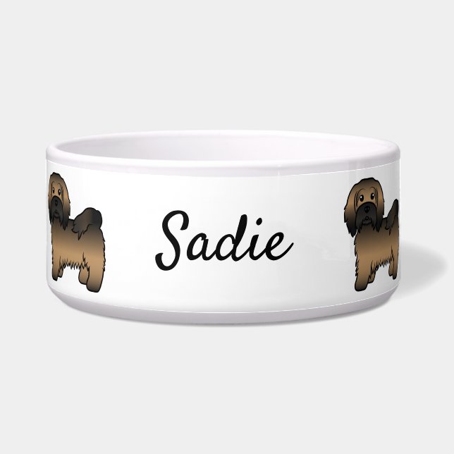 Brindle Havanese Cute Cartoon Dog & Name (Front)