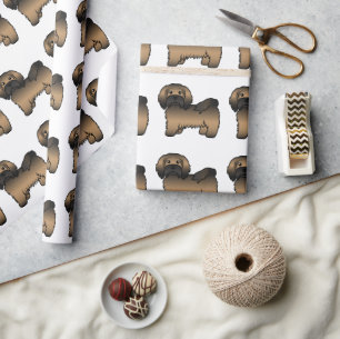 Brindle Havanese Cute Cartoon Dog Pattern Wrapping Paper