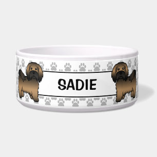 Brindle Havanese Cute Cartoon Dog & Paws & Name