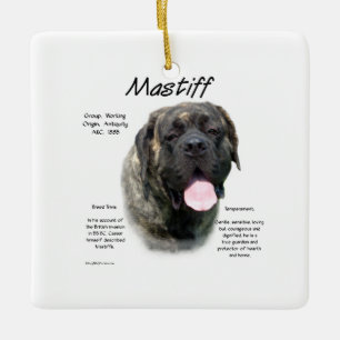 Brindle Mastiff History  Ceramic Ornament