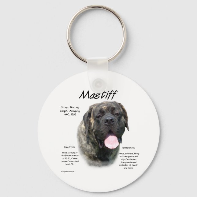 Brindle Mastiff History  Key Ring (Front)