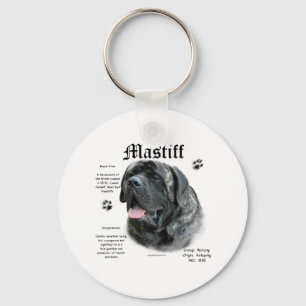Brindle Mastiff History Keychain