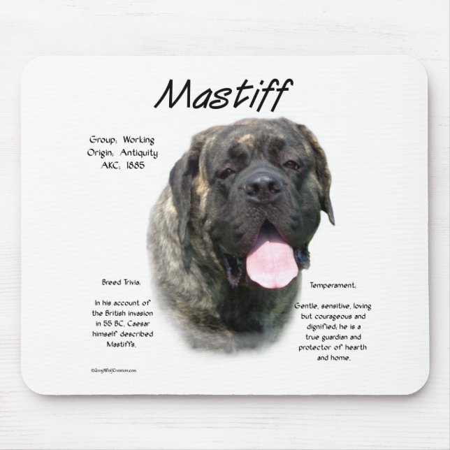 Brindle Mastiff History  Mouse Pad (Front)
