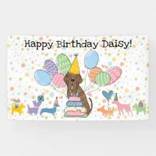 Brindle Neapolitan Mastiff Dog Birthday Banner