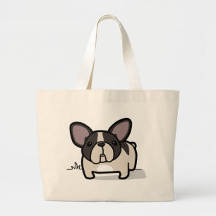 Brindle Pied Frenchie Large Tote Bag