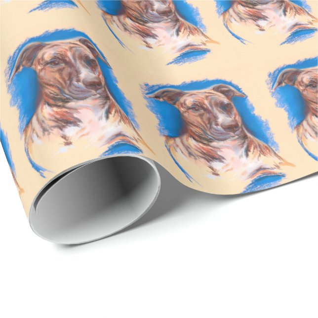 Brindle Pit Bull Dog Wrapping Paper (Roll Corner)