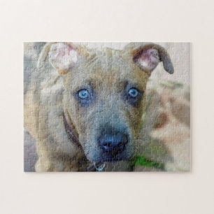 Brindle Pit Bull Puppy by Shirley Taylor Jigsaw Puzzle